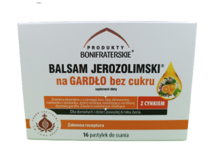 Balsam Jerozolimski na gardło, pastylki bez cukru