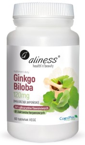 Ginkgo Biloba 120mg 60 tabletek, Aliness